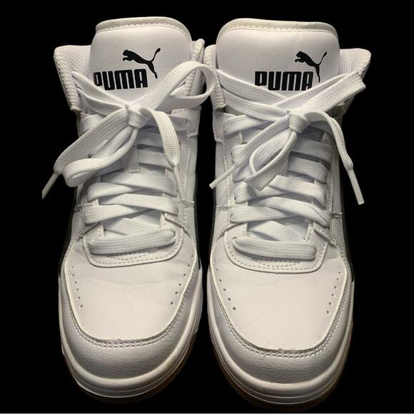 Puma Rebound Joy Mid-Top Sneakers - White/Black - Youth 6C - Picture 2 of 6